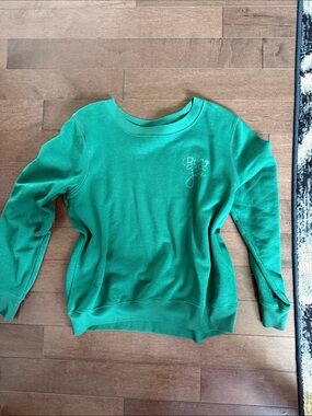 Old Navy Teal V-Neck Sweatshirt with Logo Tag